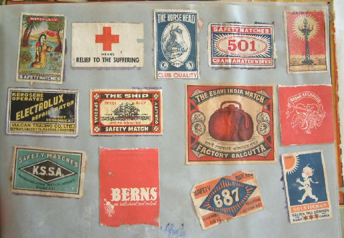 Approx 400 antique matchbox labels